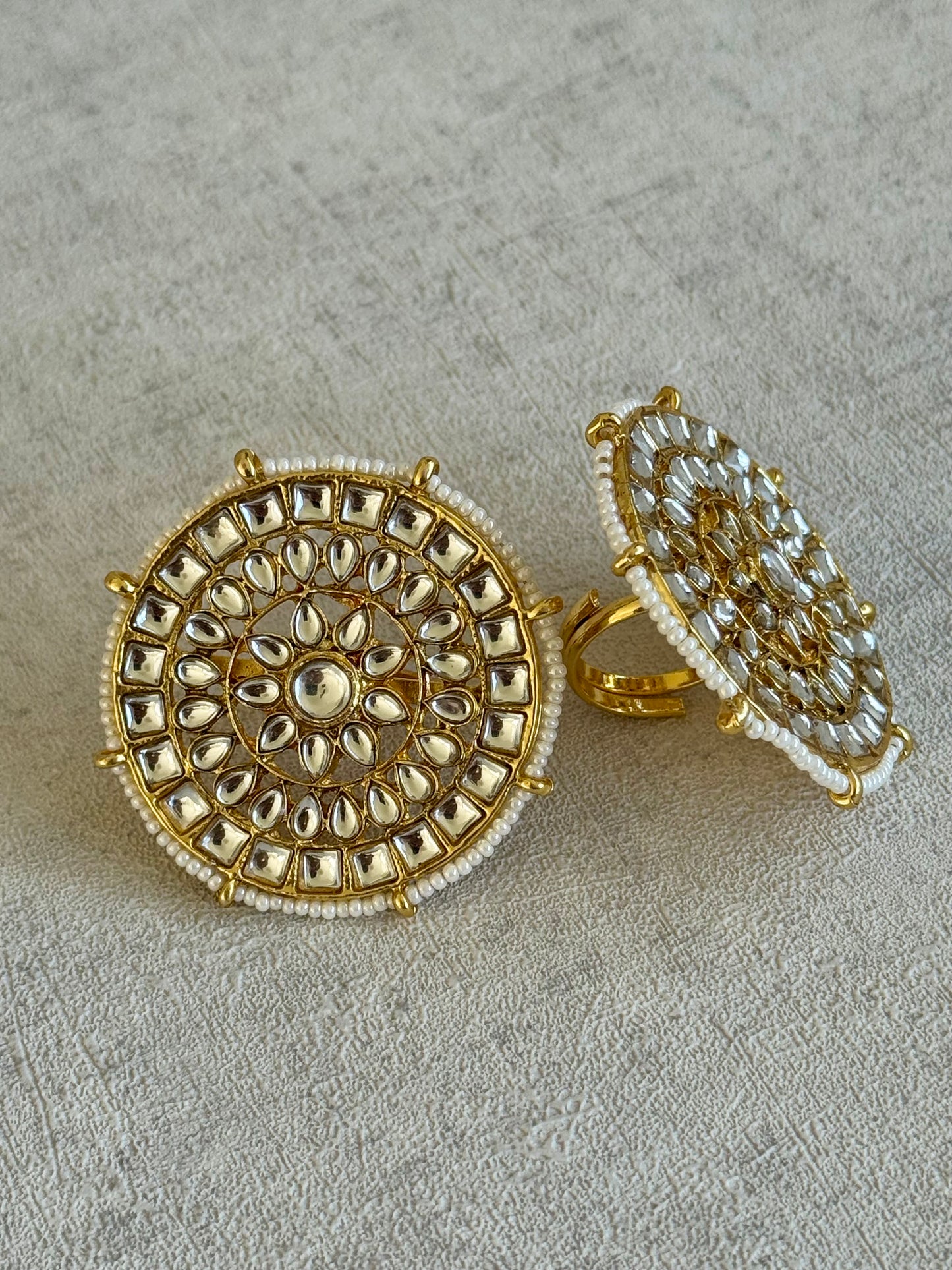 Ayura Designs Sultana Bridal Set with Necklace, Jhumkis, Tikka, Nath, Ring & Sheeshphool – Jadau Kundan Craftsmanship with Mirror-Cut Polki Stones, Ivory Pearls & Antique Gold Finish