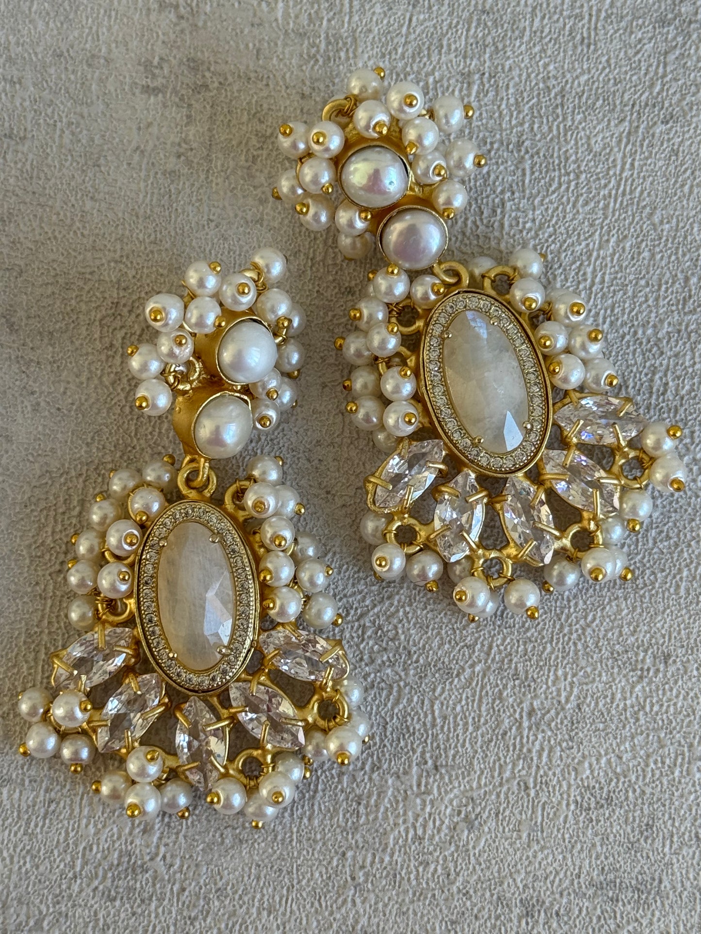 Ayura Designs Seraphina Earrings – Moonstone, Pearls & Crystals