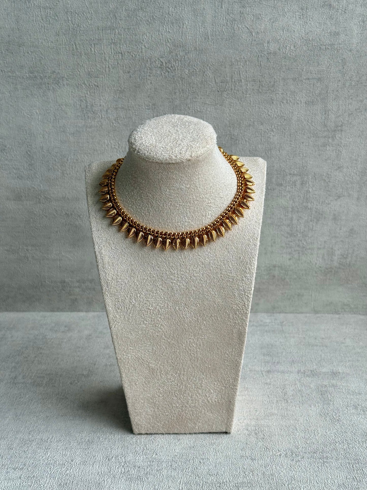 Ayura Designs Hiral Set – Necklace & Earrings with Antique Gold Leaf Motifs