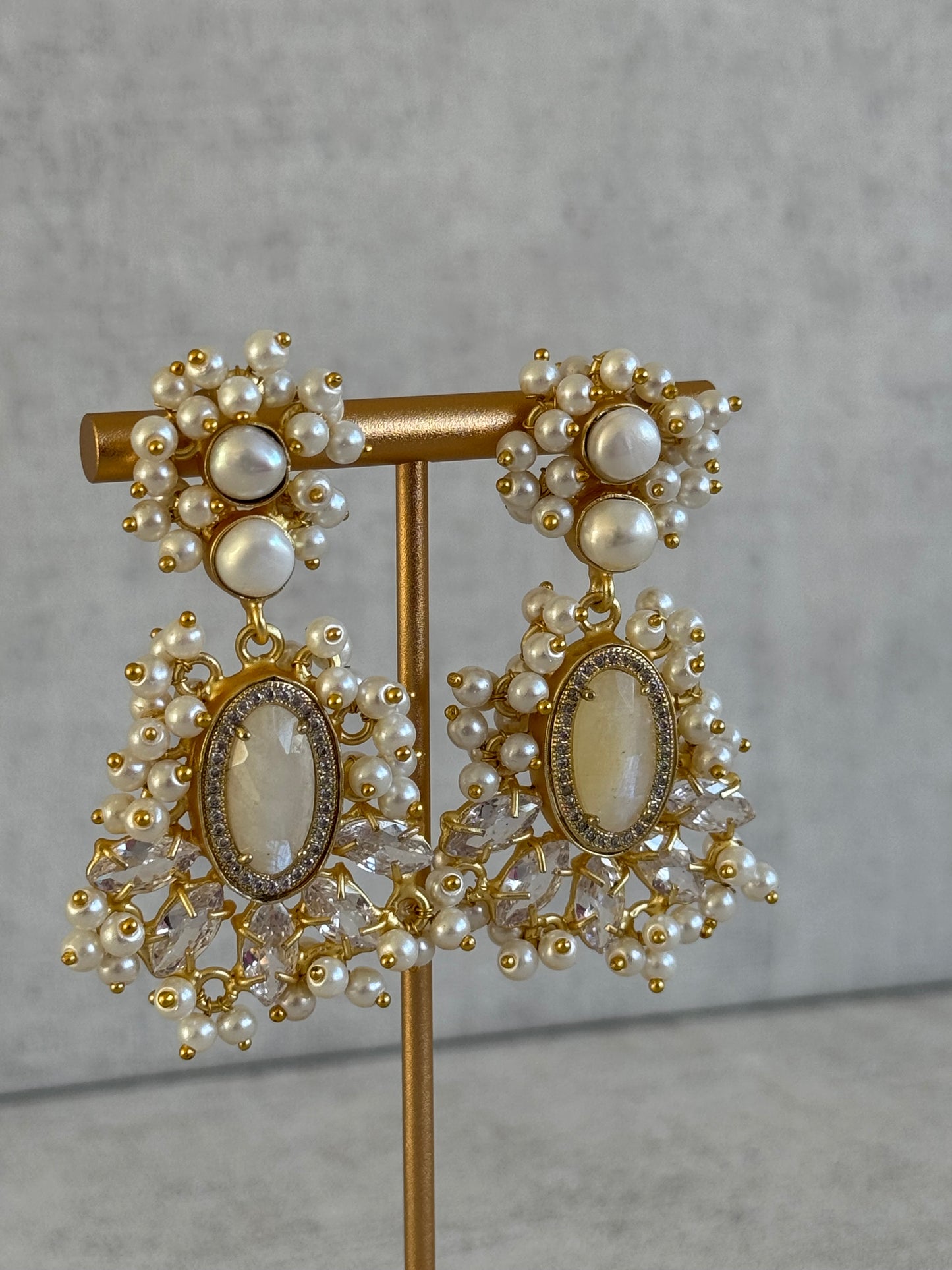 Ayura Designs Seraphina Earrings – Moonstone, Pearls & Crystals