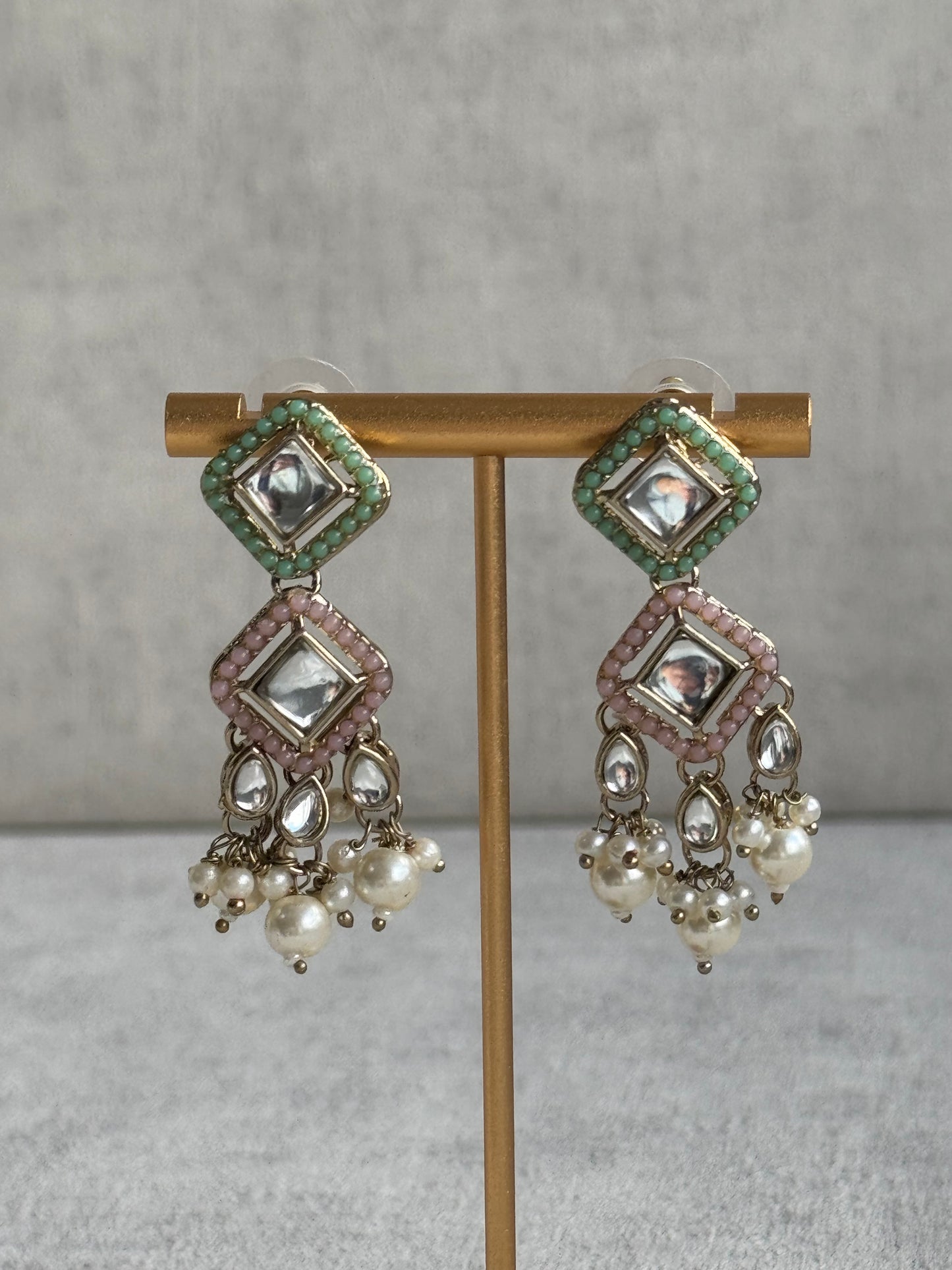 Ayura Designs Talia Set with Earrings & Tikka – Multicolour Enamel, Kundan & Pearls