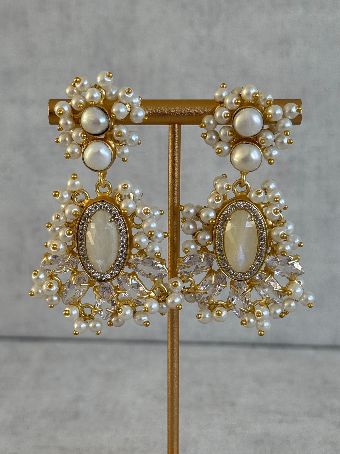 Ayura Designs Seraphina Earrings – Moonstone, Pearls & Crystals