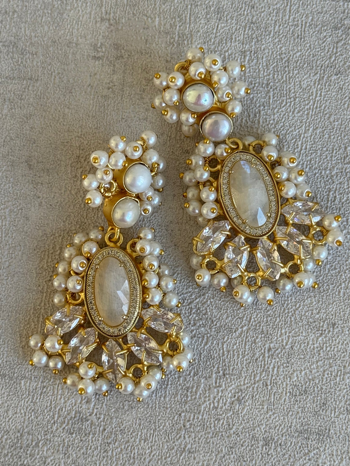 Ayura Designs Seraphina Earrings – Moonstone, Pearls & Crystals