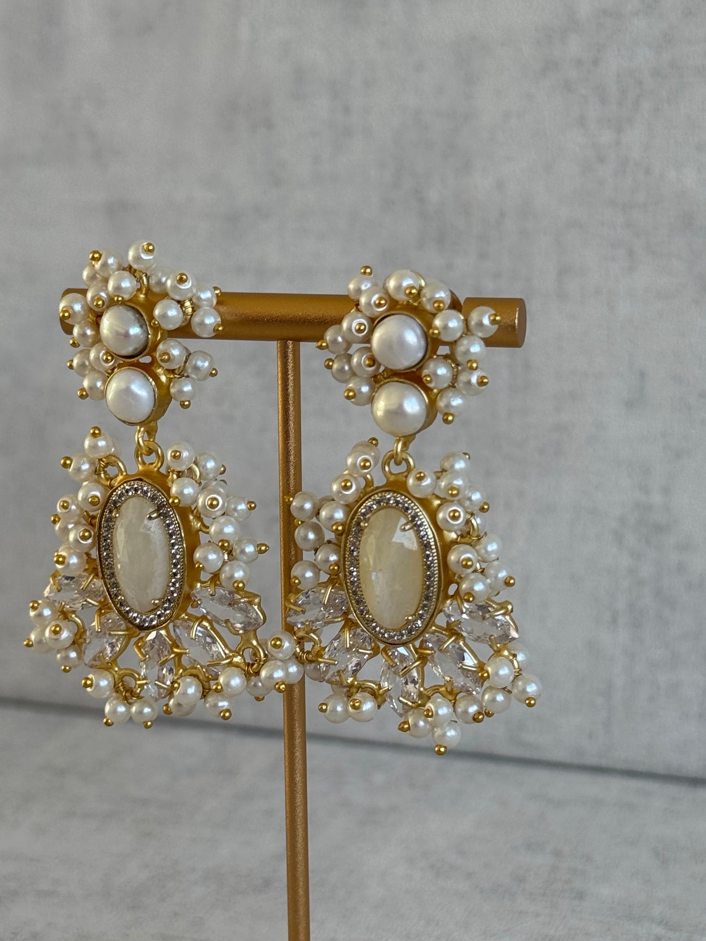 Ayura Designs Seraphina Earrings – Moonstone, Pearls & Crystals