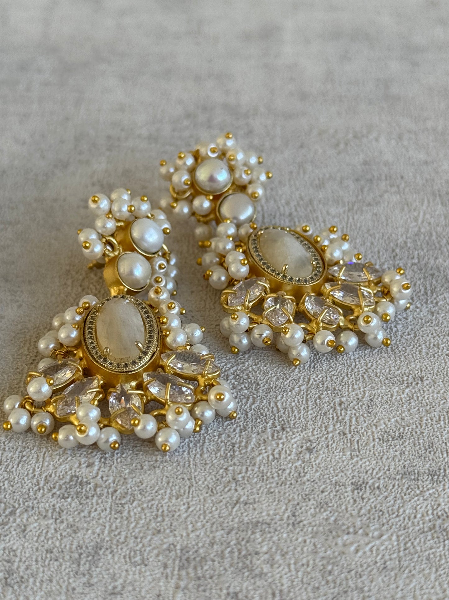 Ayura Designs Seraphina Earrings – Moonstone, Pearls & Crystals