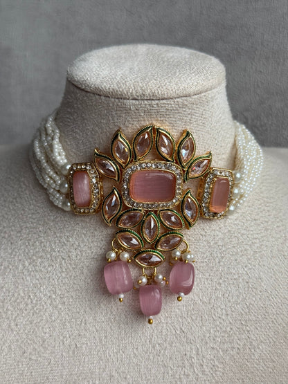 Ayura Designs Raaz Set with Necklace & Earrings – Ink Blue Stones, Kundan Detailing & Antique Gold Finish