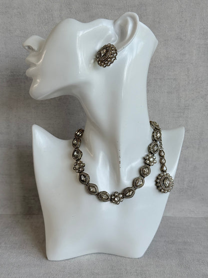 Ayura Designs Ivy Necklace Set with Studs & Tikka – Crystal Kundan Detailing