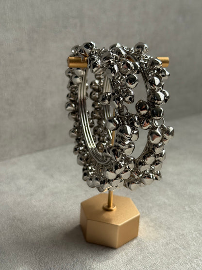 Ayura Designs Taraana Chudiya/Bangles – Set of 2 Silver Bangles with Ghungroo Detailing