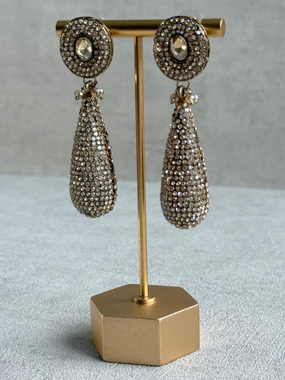 Ayura Designs Paisley Earrings – Champagne Crystal Embellished Teardrop Earrings