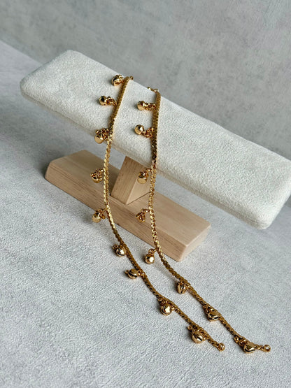 Ayura Designs Chameli Payals – Gold-Toned Anklets with Ghungroo Detailing