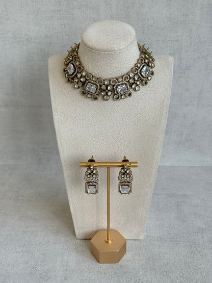 Ayura Designs Celine Set with Earrings – Moissanite Crystal Statement Set