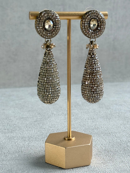 Ayura Designs Paisley Earrings – Champagne Crystal Embellished Teardrop Earrings