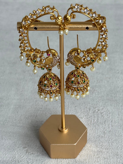 Ayura Designs Divisha Jhumkis – Peacock Ear Cuff Earrings