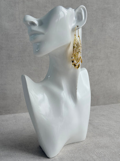 Ayura Designs Nimrat Balis – Ivory Pearls with Pippal Patti & Gold Finish
