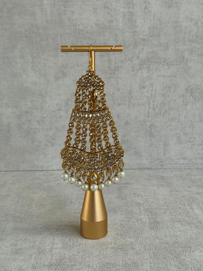 Ayura Designs Jai Jhoomar Passa – Jadau Kundan with Pearls & Antique Gold Detailing