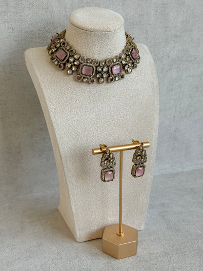 Ayura Designs Celine Set with Earrings – Moissanite Blush Pink Statement Set