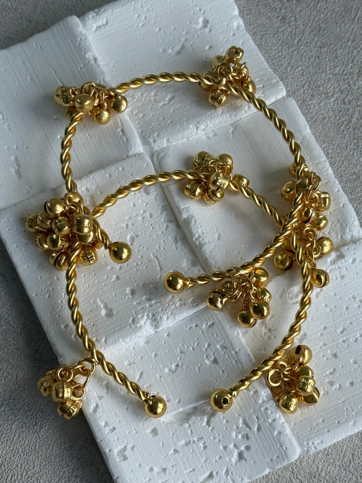 Ayura Designs Siya Adjustable Kashmiri Chudiya – Gold Tone Bangles with Ghungroo Charms (Pair)