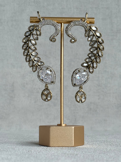 Ayura Designs Dvija Jhumkis – Crystal Ear Cuff Earrings