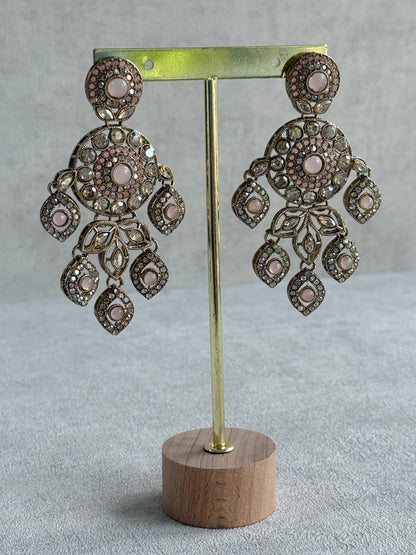 Ayura Designs Vanika Earrings – Blush Pink & Champagne Crystal Gold Finish
