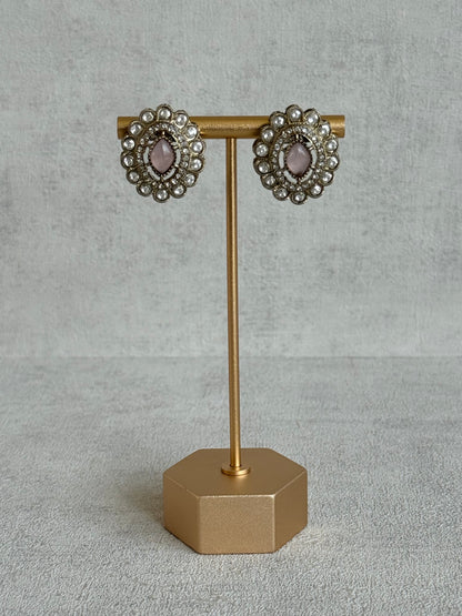 Ayura Designs Ivy Necklace Set with Studs & Tikka – Blush Pink & Mint Green Kundan Detailing