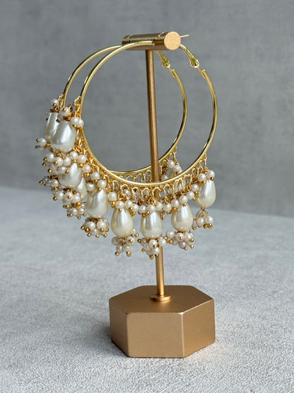 Ayura Designs Mehru Balis – Pearl Drop Balis in Gold Finish