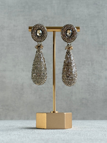 Ayura Designs Paisley Earrings – Champagne Crystal Embellished Teardrop Earrings