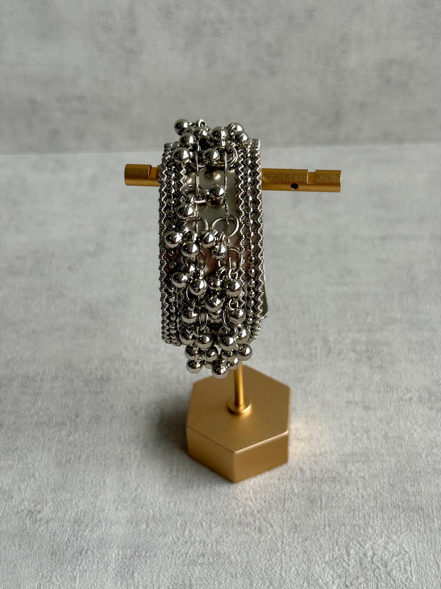 Ayura Designs Jodha Gajra – Oxidised Silver Cuff with Ghungroo Detailing