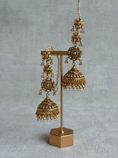 Ayura Designs Amani Sahare Jhumkis – Antique Gold Finish