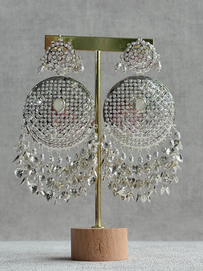 Ayura Designs Seerat Earrings – Silver Pippal Patti Design with Pearls