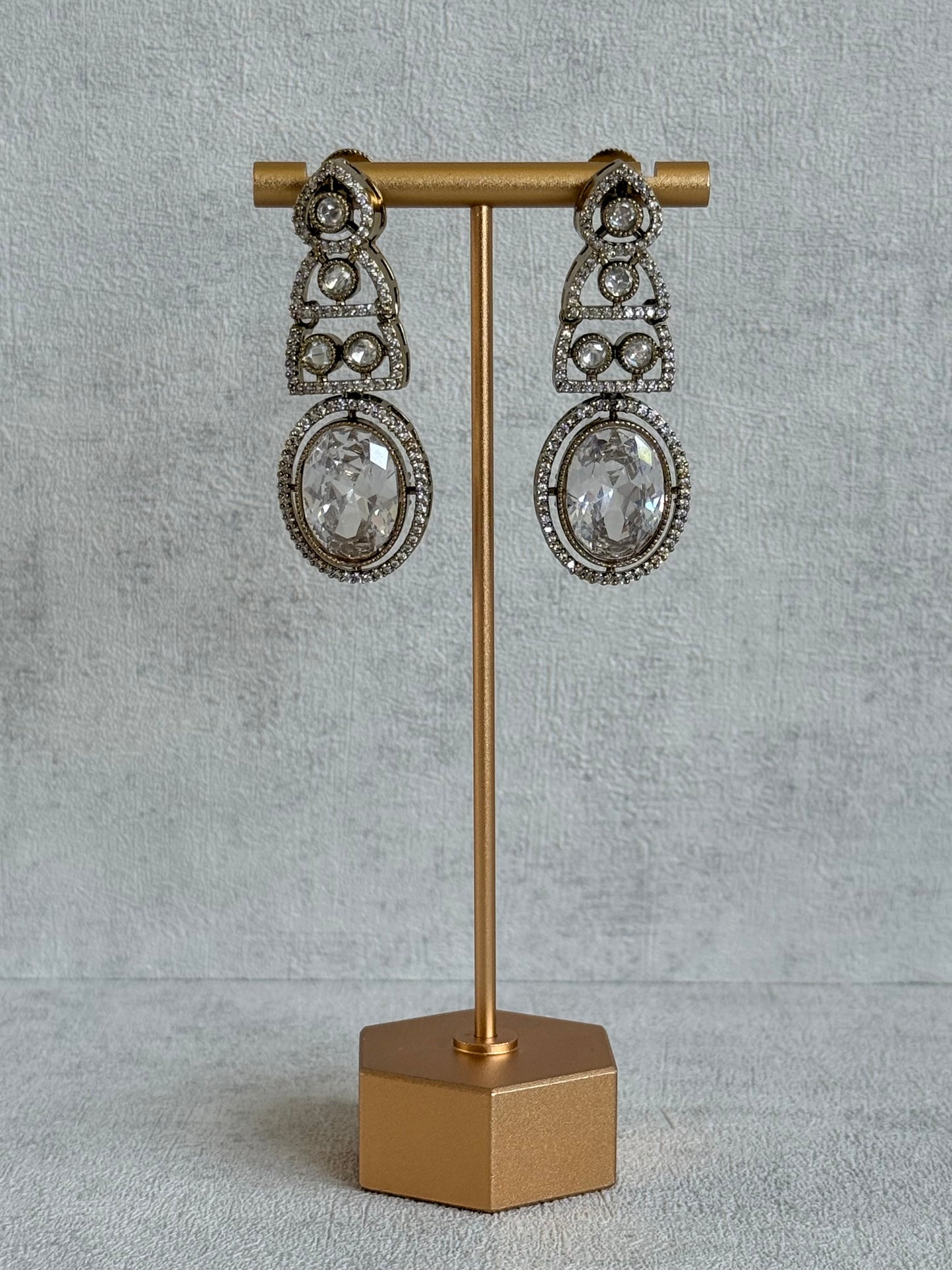 Ayura Designs Sadie Necklace Set with Earrings – Moissanite Style Stones & Crystal Halo Detailing