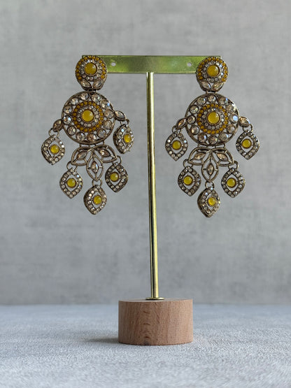 Ayura Designs Vanika Earrings – Marigold & Champagne Crystal Gold Finish