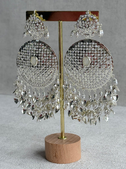 Ayura Designs Seerat Earrings – Silver Pippal Patti Design with Pearls