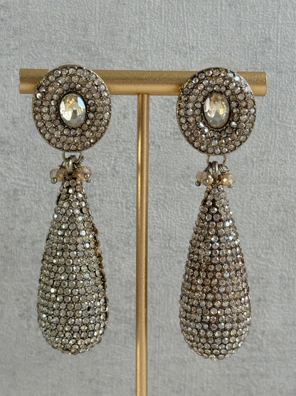 Ayura Designs Paisley Earrings – Champagne Crystal Embellished Teardrop Earrings