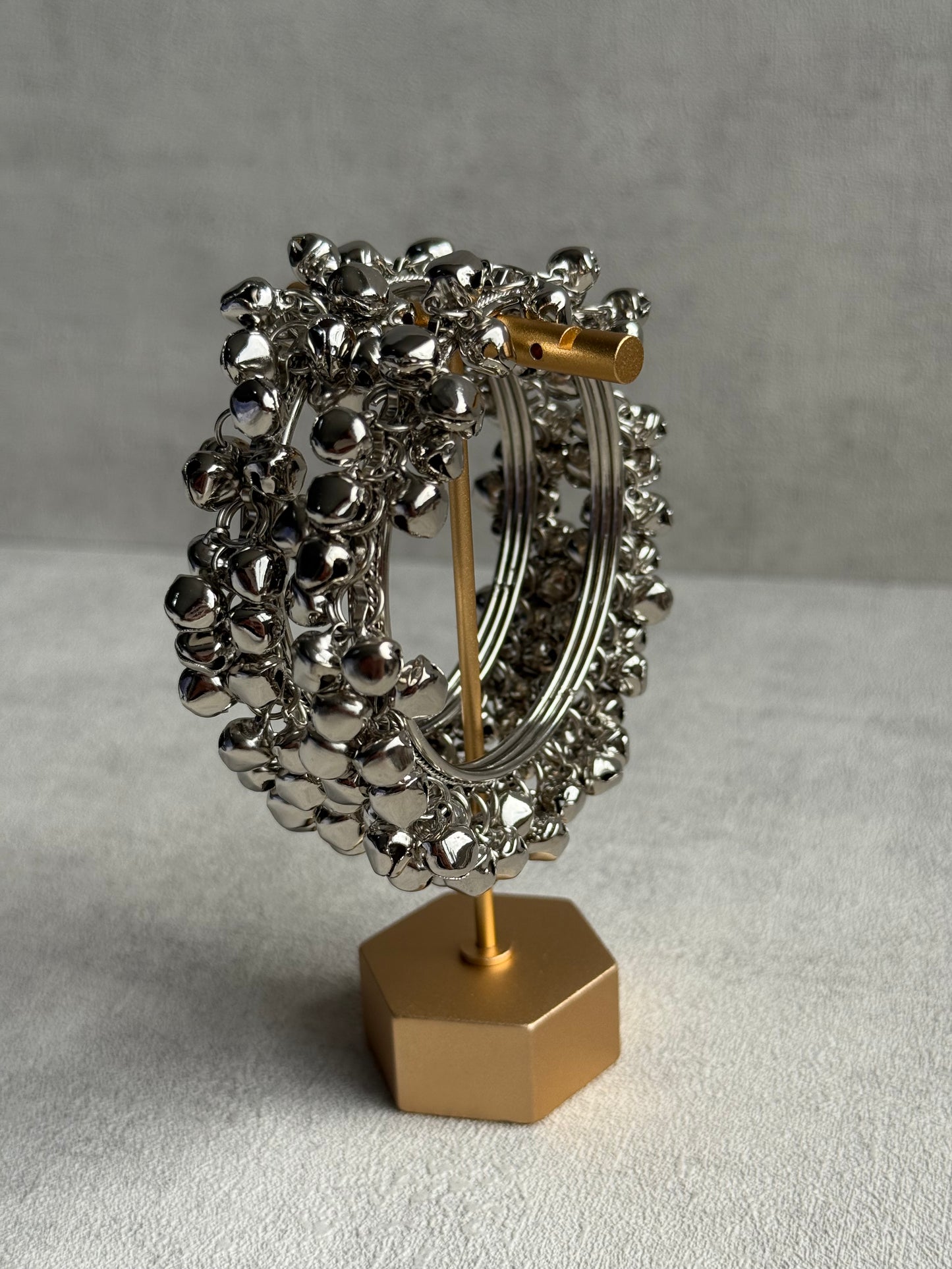 Ayura Designs Taraana Chudiya/Bangles – Set of 2 Silver Bangles with Ghungroo Detailing