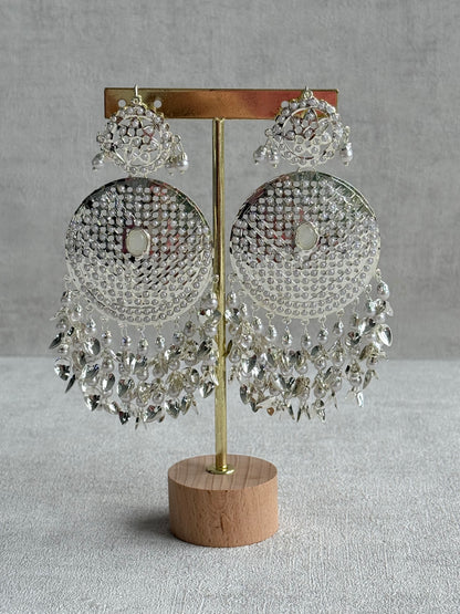 Ayura Designs Seerat Earrings – Silver Pippal Patti Design with Pearls