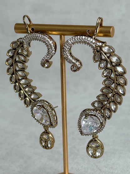 Ayura Designs Dvija Jhumkis – Crystal Ear Cuff Earrings