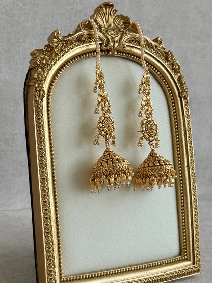 Ayura Designs Amani Sahare Jhumkis – Antique Gold Finish