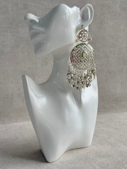 Ayura Designs Seerat Earrings – Silver Pippal Patti Design with Pearls