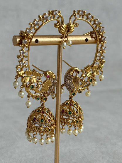 Ayura Designs Divisha Jhumkis – Peacock Ear Cuff Earrings