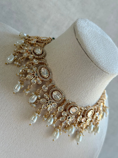 Ayura Designs Ipsita Necklace Set with Earrings – Kundan & Pearl Drop Detailing
