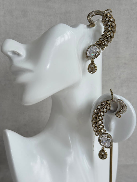Ayura Designs Dvija Jhumkis – Crystal Ear Cuff Earrings
