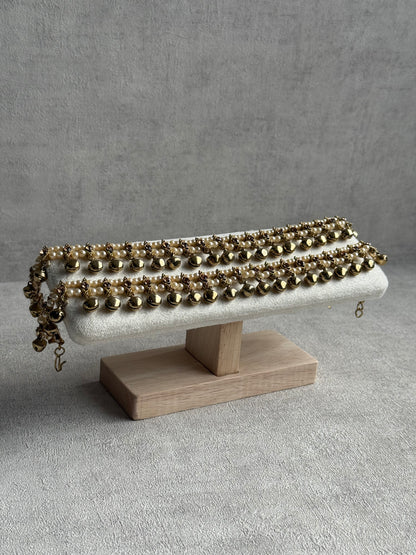 Ayura Designs Rimjhim Payals – Ghungroo Anklets with Pearl & Stone Detailing