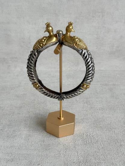 Ayura Designs Aayra Peacock Kangan Bracelet – Dual Tone Twin Peacock Design with Bird Motif Detailing