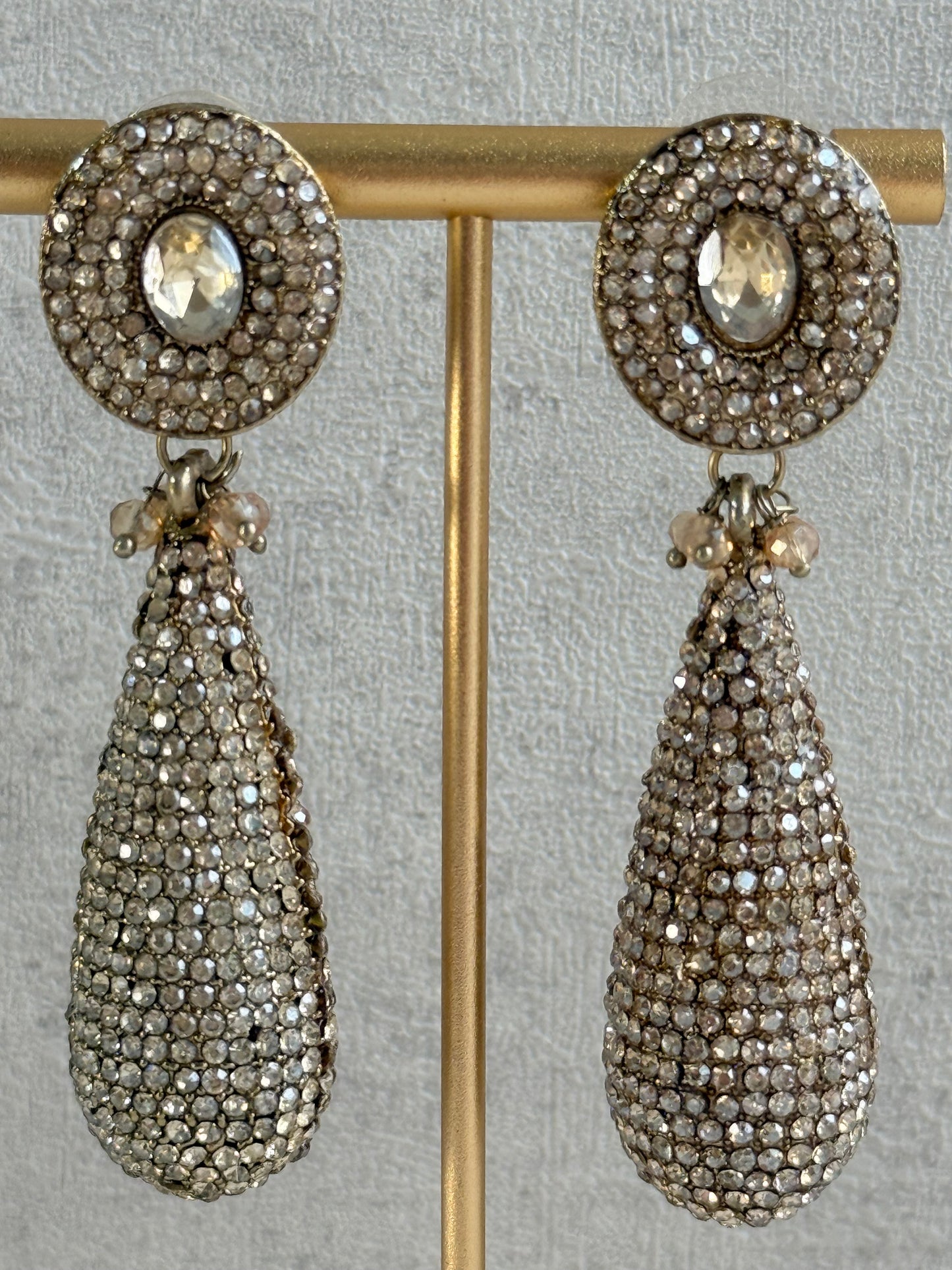 Ayura Designs Paisley Earrings – Champagne Crystal Embellished Teardrop Earrings
