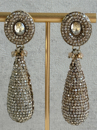 Ayura Designs Paisley Earrings – Champagne Crystal Embellished Teardrop Earrings