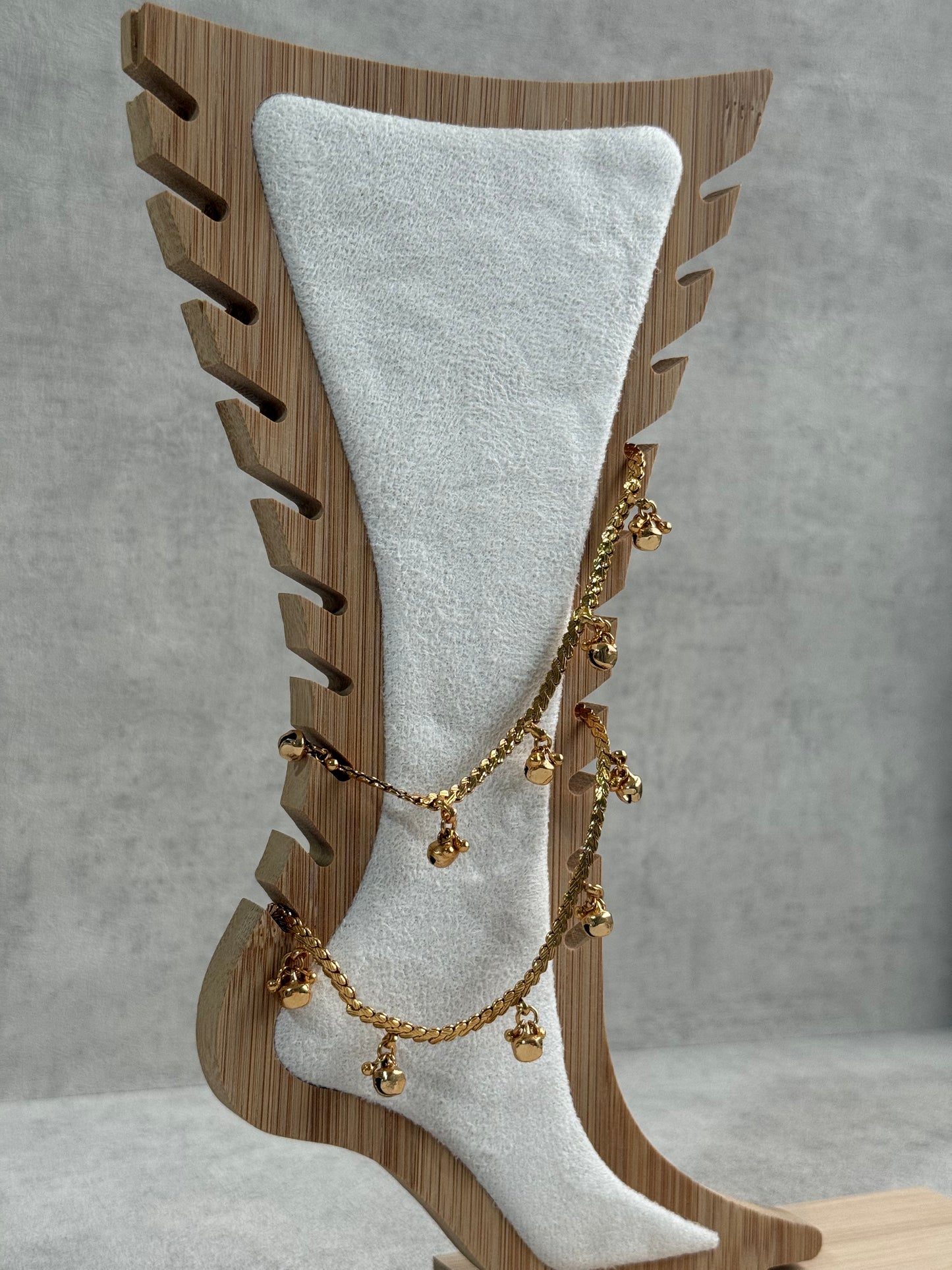Ayura Designs Chameli Payals – Gold-Toned Anklets with Ghungroo Detailing