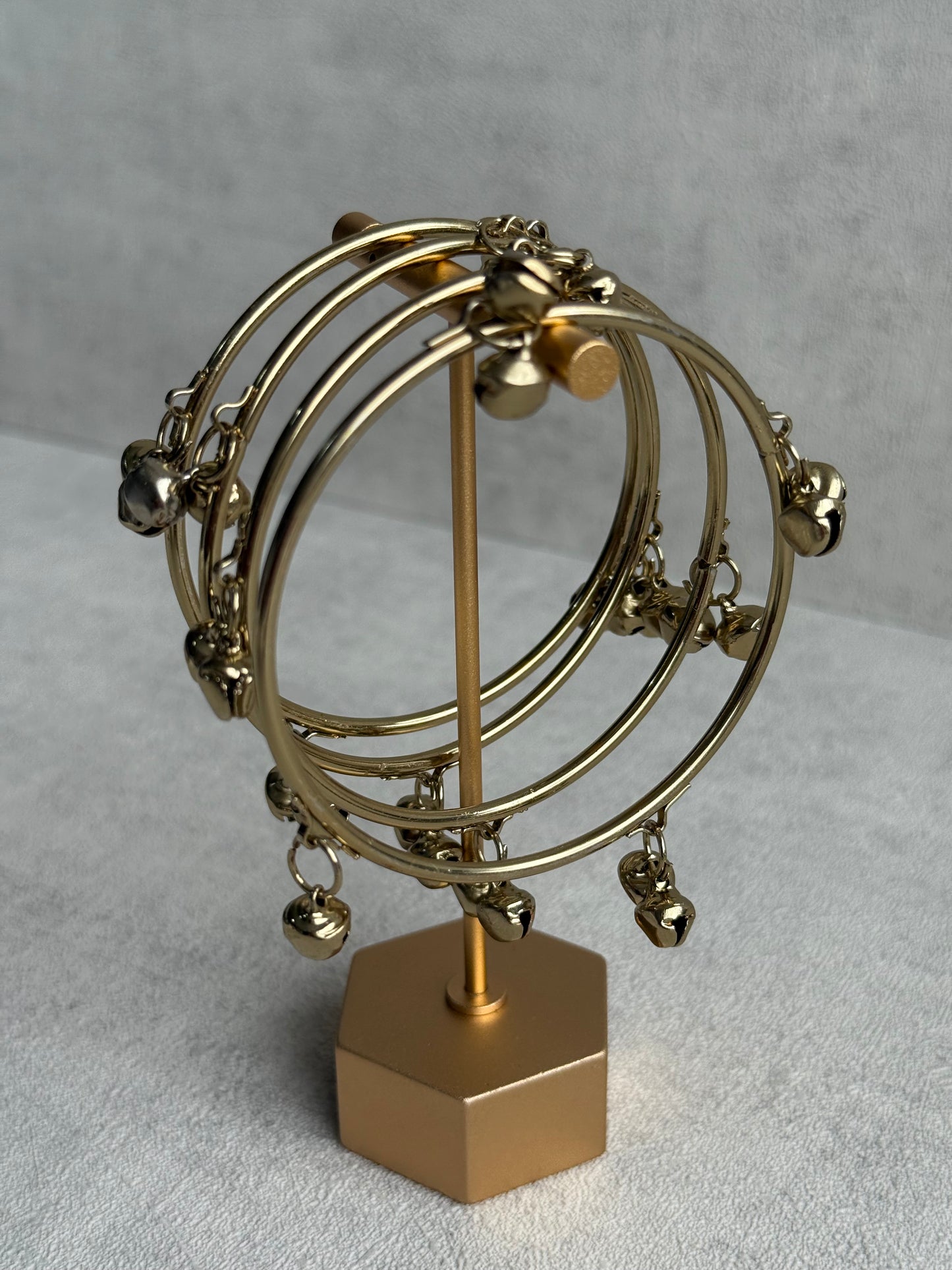 Ayura Designs Ujjala Churdiya/Bangles – Set of 4 Gold Bangles with Ghungroo Detailing