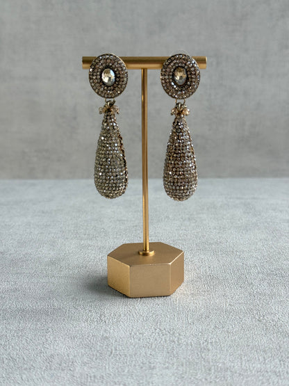 Ayura Designs Paisley Earrings – Champagne Crystal Embellished Teardrop Earrings
