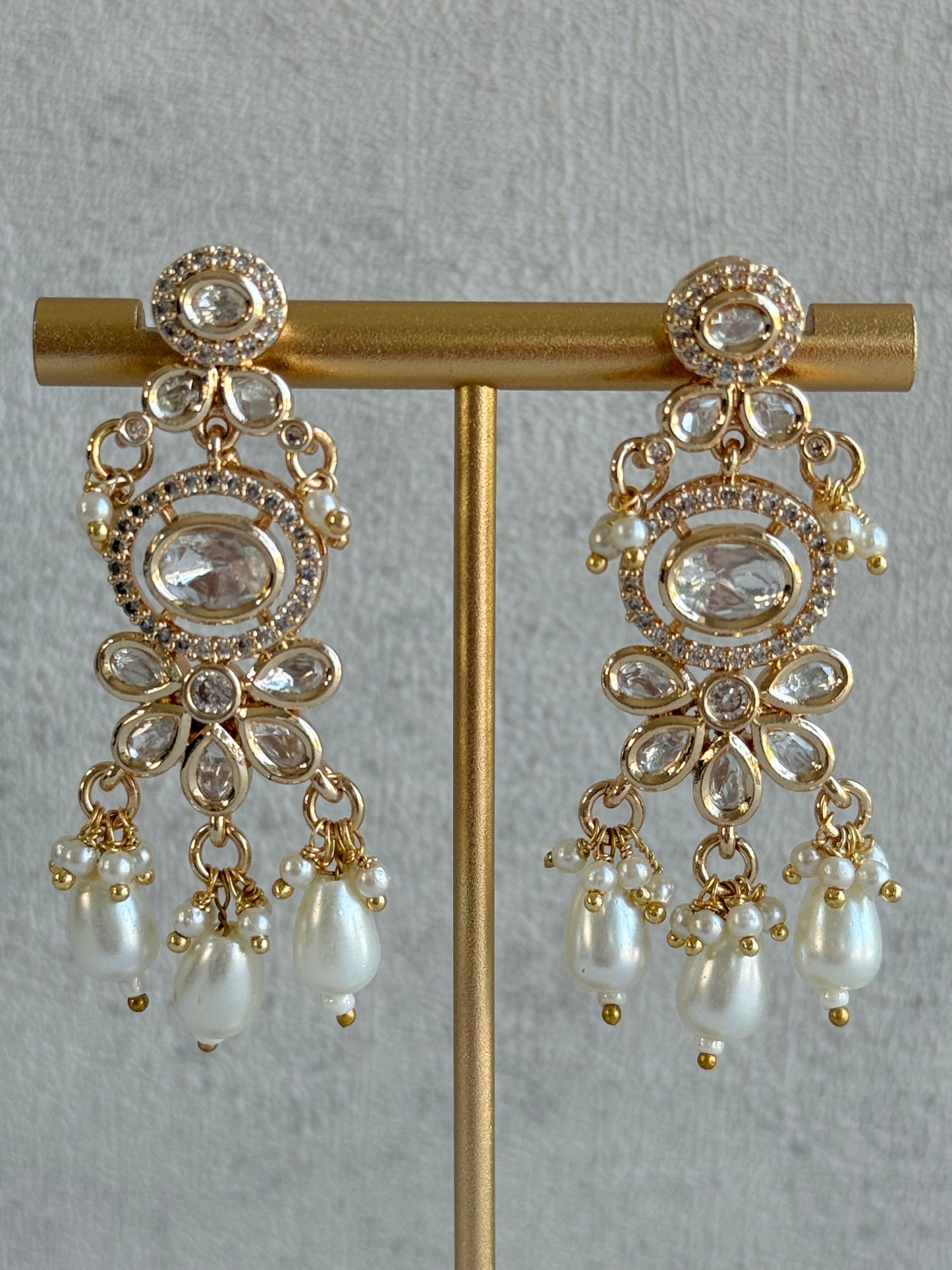 Ayura Designs Ipsita Necklace Set with Earrings – Kundan & Pearl Drop Detailing