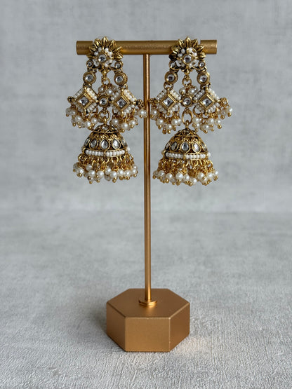 Ayura Designs Ania Tikka Set with Jhumkis – Pearl, Kundan & Gold Detailing